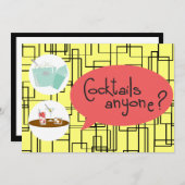 Retro-Cocktail-Party Einladungen (Vorne/Hinten)