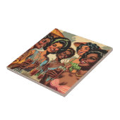 Retro Cocktail Party Girls Fliese (Seite)