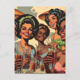 Retro Cocktail Party Girls Postkarte