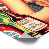 Retro Cocktail Party Illustration Poster (Ecke)
