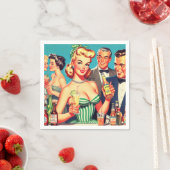 Retro Cocktail Party Illustration Serviette (Beispiel)