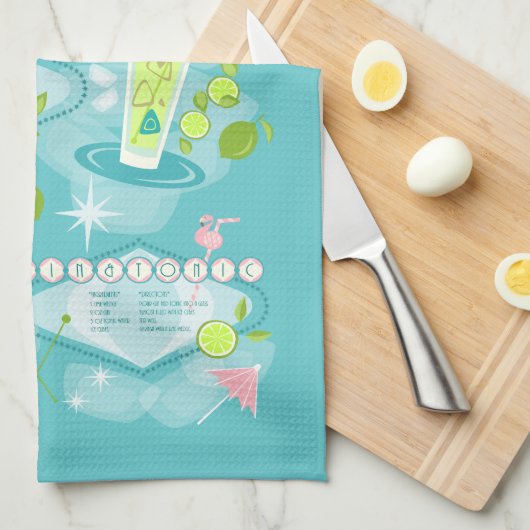 Retro-Cocktail Rezepte Geschirrtuch (Viertel Falte)