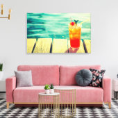 Retro-Cocktail-Sonnenuntergang Bar Leinwanddruck (Insitu (Wohnzimmer))