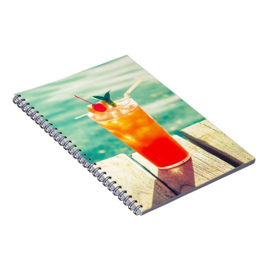 Retro-Cocktail-Sonnenuntergang Bar Notizblock (Rechte Seite)