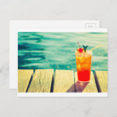 Retro-Cocktail-Sonnenuntergang Bar Postkarte (Vorne/Hinten)