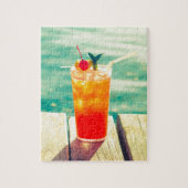Retro-Cocktail-Sonnenuntergang Bar Puzzle (Vertikal)