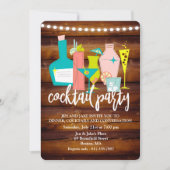 Retro Cocktail trinkt Cocktail-Party Einladung (Vorderseite)