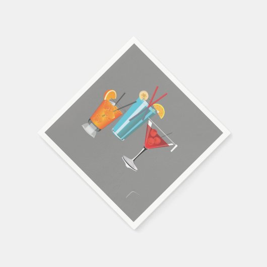 Retro Cocktail Trio Serviette (Ecke)