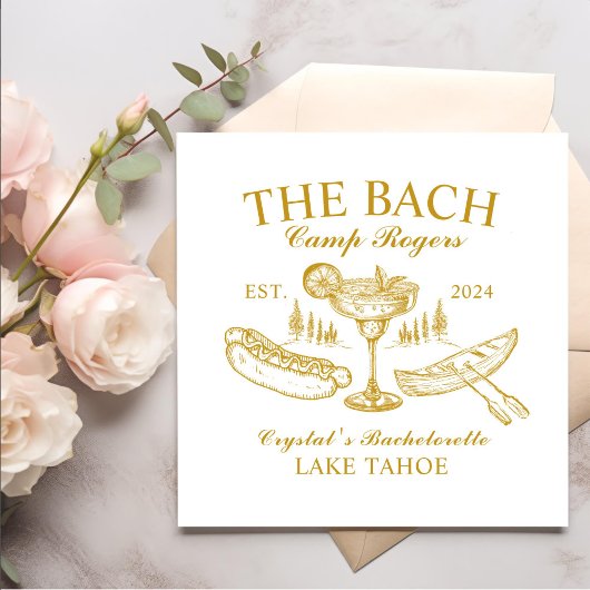 Retro-Cocktails Der gelbe Junggeselinnen-Abschied Serviette