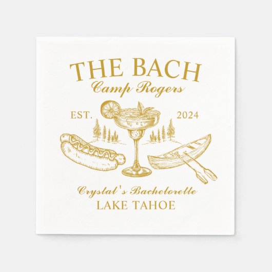 Retro-Cocktails Der gelbe Junggeselinnen-Abschied Serviette (Vorderseite)