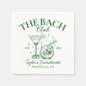 Retro Cocktails Grüner Junggeselinnen-Abschied Serviette (Vorderseite)