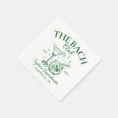 Retro Cocktails Grüner Junggeselinnen-Abschied Serviette (Ecke)