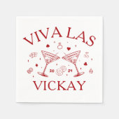 Retro Cocktails Junggeselinnen-Abschied Rotes Papi Serviette (Vorderseite)