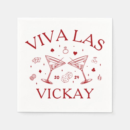 Retro Cocktails Junggeselinnen-Abschied Rotes Papi Serviette (Vorderseite)