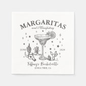 Retro Cocktails Junggeselinnen-Abschied Serviette (Vorderseite)
