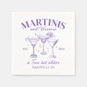 Retro-Cocktails Martinis und Weenys Serviette (Vorderseite)