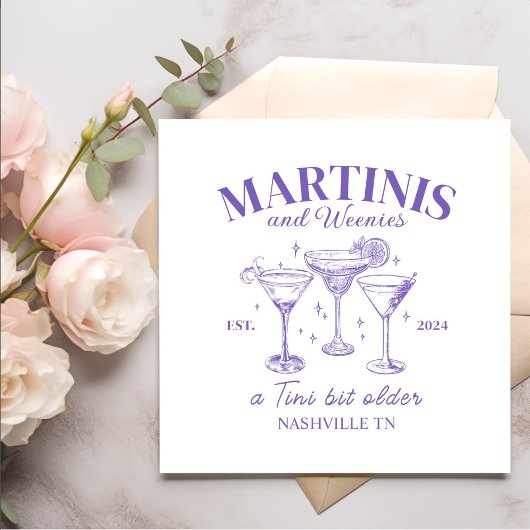 Retro-Cocktails Martinis und Weenys Serviette