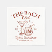 Retro Cocktails Roter Junggeselinnen-Abschied Serviette (Vorderseite)