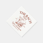 Retro Cocktails Roter Junggeselinnen-Abschied Serviette (Ecke)