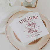 Retro Cocktails Roter Junggeselinnen-Abschied Serviette