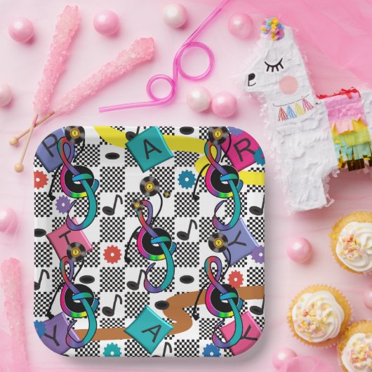 Retro-Cocktailserviette Pappteller (Party)