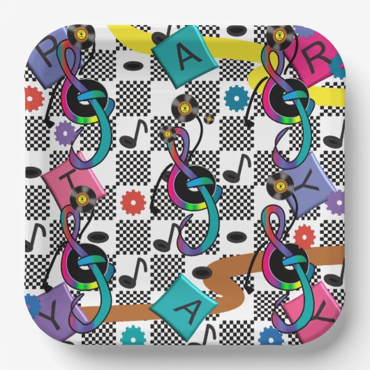 Retro-Cocktailserviette Pappteller (Vorderseite)