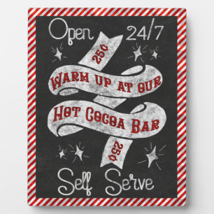 Retro Cocoa Bar Sign mit Candy Cane Streifen Fotoplatte