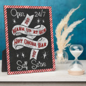 Retro Cocoa Bar Sign mit Candy Cane Streifen Fotoplatte (Seite)