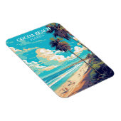 Retro Cocoa Beach Florida Reisemagnet Magnet (Rechte Seite)