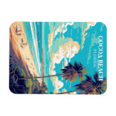 Retro Cocoa Beach Florida Reisemagnet Magnet (Horizontal)