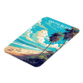Retro Cocoa Beach Florida Reisemagnet Magnet (Linke Seite)