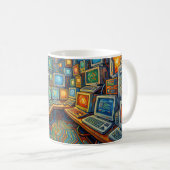 Retro-Code-Traumlandschaft-Tech-Tasse Kaffeetasse (VorderseiteRechts)