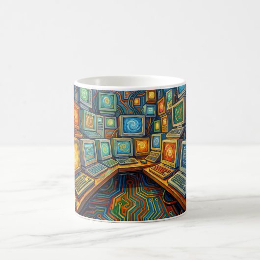 Retro-Code-Traumlandschaft-Tech-Tasse Kaffeetasse (Mittel)