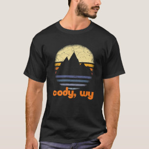 Retro Cody Wyoming Mountain WY Sunset Vintag Yell T-Shirt