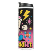 Retro Coffee Addict Thermal Tumbler - Funny Cartoo Thermosbecher (Nach rechts gedreht)