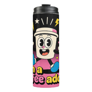 Retro Coffee Addict Thermal TumblerThermal Tumbler Thermosbecher