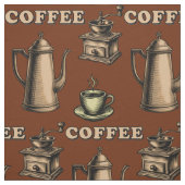 Retro Coffee Cafe Pattern Stoff (Muster)