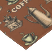 Retro Coffee Cafe Pattern Tischdecke (Schrägansicht)