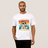 Retro Coffee Cat Vibes - Coffeine Lover Men's T-Shirt (Vorne ganz)