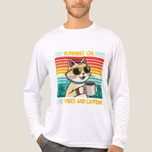 Retro Coffee Cat Vibes - Coffeine Lover Men's Tri-Blend Shirt