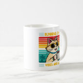 Retro Coffee Cat Vibes - Funny Caffeine Lover Kaffeetasse (VorderseiteRechts)