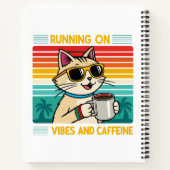 Retro Coffee Cat Vibes - Funny Caffeine Lover Notizblock (Rückseite)
