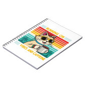 Retro Coffee Cat Vibes - Funny Caffeine Lover Notizblock (Linke Seite)