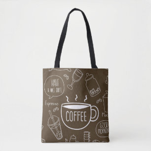 Retro Coffee Cup Muster - Perfekt für Barista Tasche