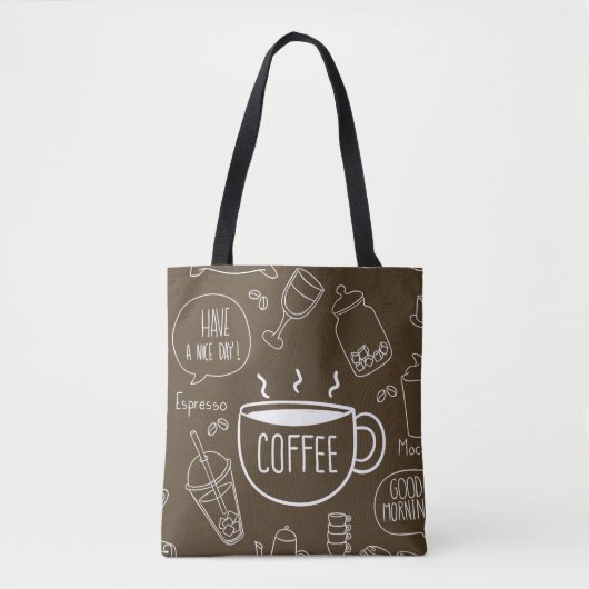 Retro Coffee Cup Muster - Perfekt für Barista Tasche (Vorderseite)