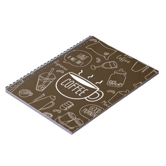 Retro Coffee Cup Muster Tasse - Perfekt für Barist Notizblock (Linke Seite)