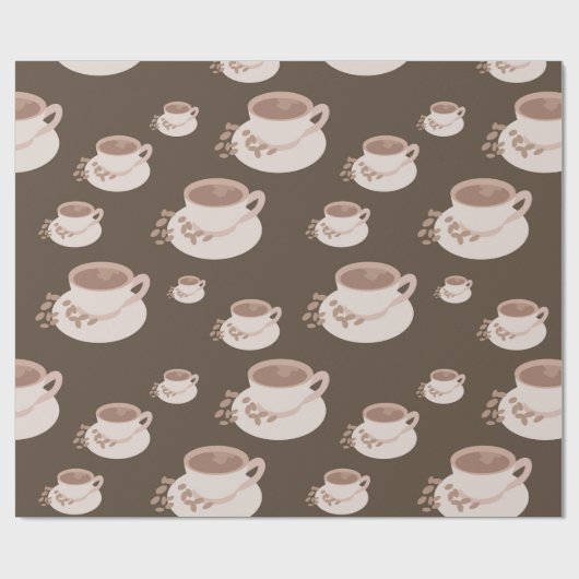 Retro Coffee Cup Saucer Hot Chocolate Geschenk Geschenkpapier (Flach)