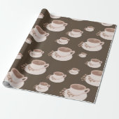 Retro Coffee Cup Saucer Hot Chocolate Geschenk Geschenkpapier (Ungerollt)