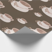 Retro Coffee Cup Saucer Hot Chocolate Geschenk Geschenkpapier (Ecke)