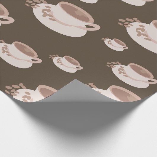 Retro Coffee Cup Saucer Hot Chocolate Geschenk Geschenkpapier (Ecke)